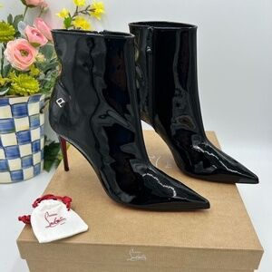 Women’s Christian Louboutin patent sporty Kate 85 booty size 38 made in Italy